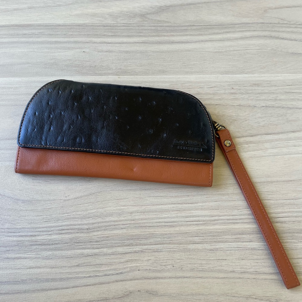 Rogue Black and Brown Leather Wristlet